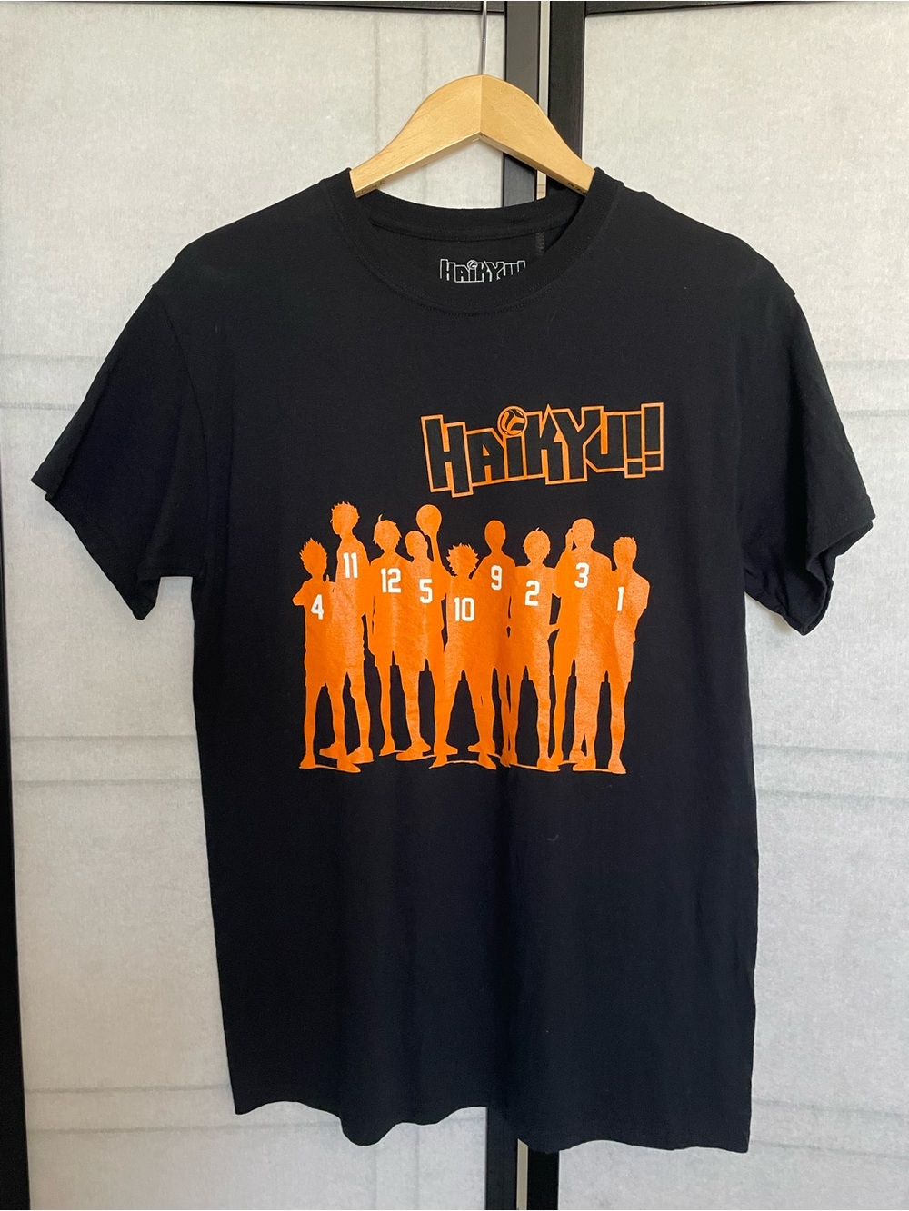 Haikyu Black T-Shirt with Orange Team Graphic